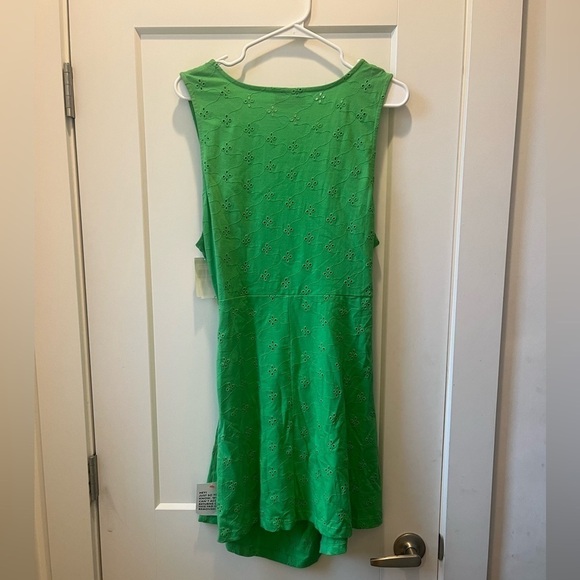 NWT ASOS DESIGN broderie v-neck mini sundress with cut-outs in bright green - Picture 5 of 8